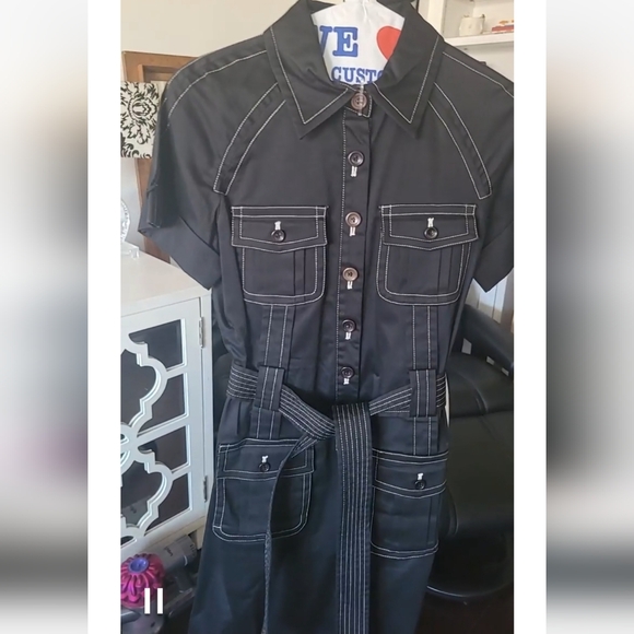 Black Button Up Dress - Picture 10 of 10